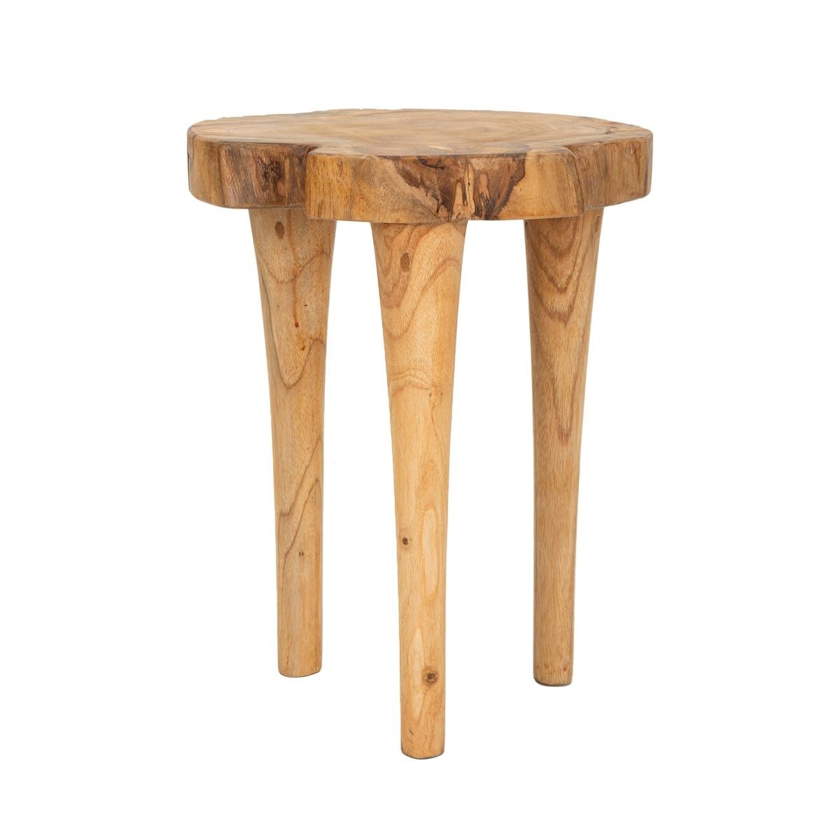 Tabouret artisanal en teck style ethnique naturel Kursi Promotion Tabouret artisanal en teck style ethnique naturel Kursi Promotion