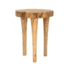 Tabouret artisanal en teck style ethnique naturel Kursi Promotion