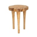 Tabouret artisanal en teck style ethnique naturel Kursi Remises