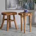 Tabouret en bois de teck artisanal style ethnique rustique Sel Vente