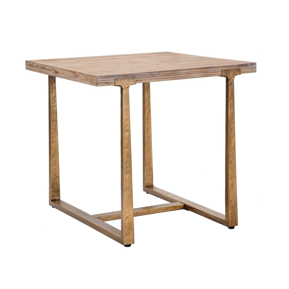 Table carré 80x80cm en bois et métal style industriel Ankara
