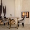 Table carré 80x80cm en bois et métal style industriel Ankara Vente