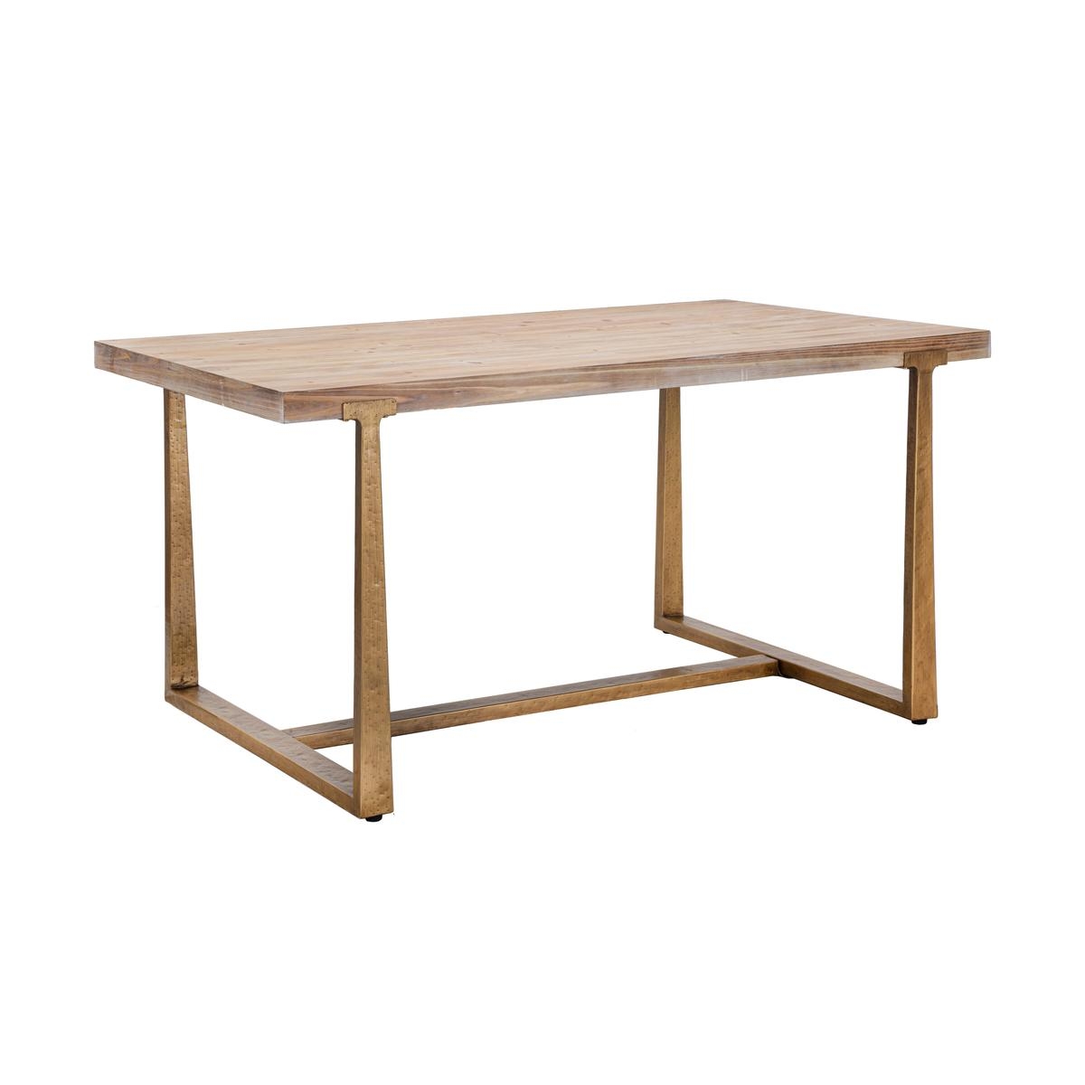 Table à manger rectangulaire en métal et bois 90x150 cm moderne Ankara