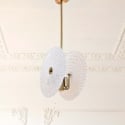 Suspension en métal doré avec abat-jours en verre décoré Glass Vente