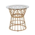 Table basse ronde en rotin avec plateau en verre 50x50cm Panama Circle Promotion