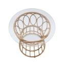 Table basse ronde en rotin avec plateau en verre 50x50cm Panama Circle Offre