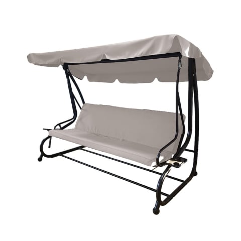 Balancelle de jardin 3 places avec toit pare-soleil 230x120x165 cm gris Deluxe Promotion