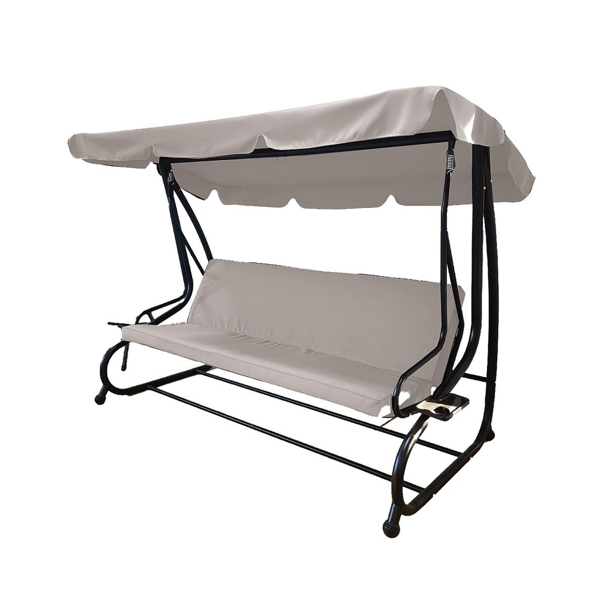 Balancelle de jardin 3 places avec toit pare-soleil 230x120x165 cm gris Deluxe Promotion Balancelle de jardin 3 places avec toit pare-soleil 230x120x165 cm gris Deluxe Promotion