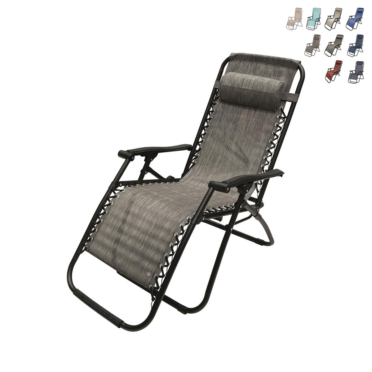 Chaise longue de plage et jardin Rio, inclinable et pliable