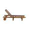 Chaise longue de jardin inclinable en bois d'acacia avec roues Bali Remises