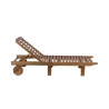 Chaise longue de jardin inclinable en bois d'acacia avec roues Bali Réductions