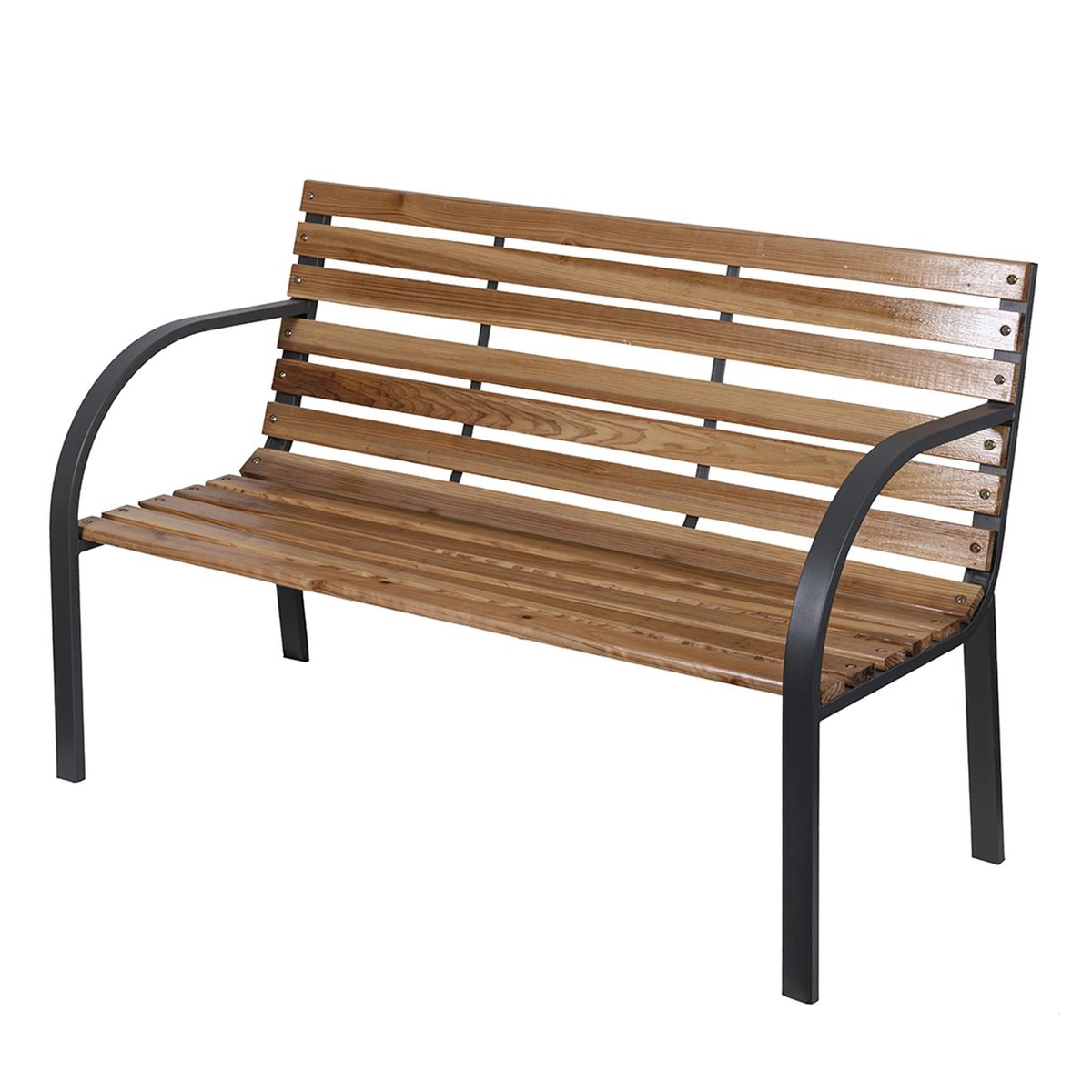 Banc en bois d'épicéa et acier 120x58x83 cm Kovek