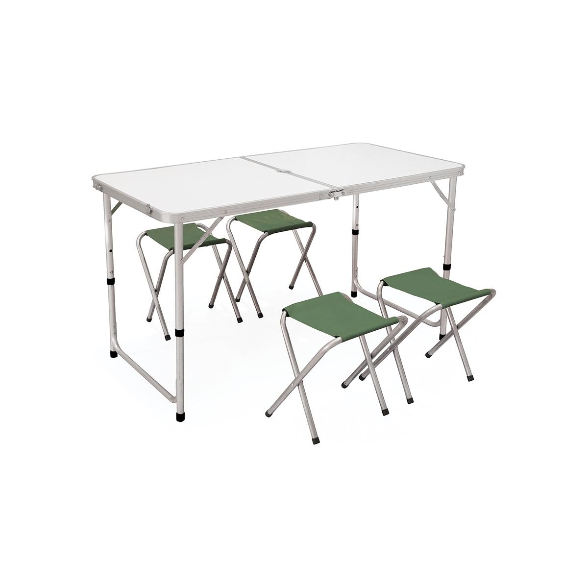 Ensemble table valise et 4 tabourets pliants de camping Pic-Quick