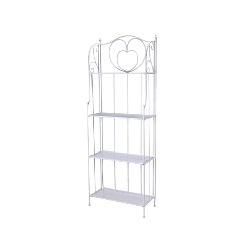 Scaffale 4 ripiani richiudibile in ferro 60,5x28xh.167cm bianco Ravun Promotion