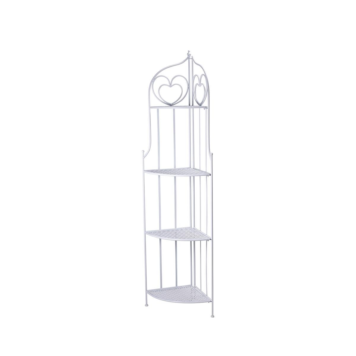 Étagère d'angle pliable en fer 4 niveaux 49x33xh.167cm blanc Alba Promotion Étagère d'angle pliable en fer 4 niveaux 49x33xh.167cm blanc Alba Promotion