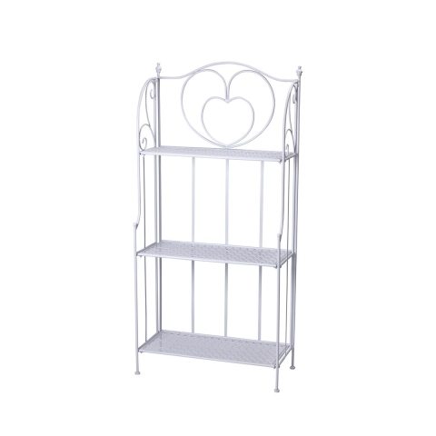 Scaffale 3 ripiani richiudibile in ferro 60,5x28xh.127cm bianco Karnel Promotion