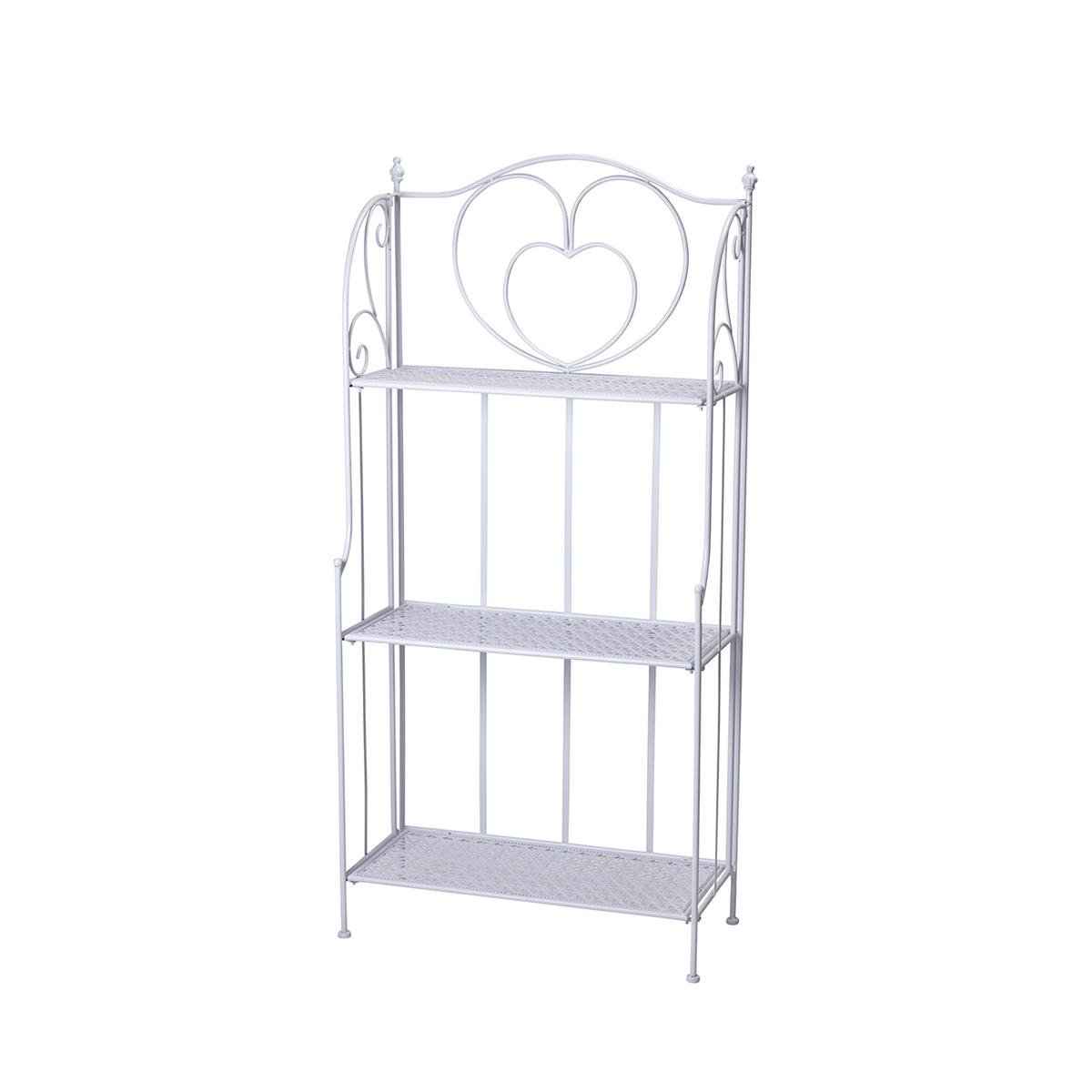 Scaffale 3 ripiani richiudibile in ferro 60,5x28xh.127cm bianco Karnel