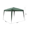 Gazebo estensibile verde 3x3 in alluminio richiudibile Rapido 