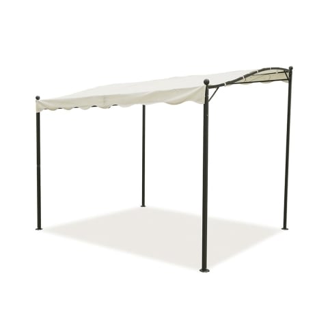Gazebo a veranda idrorepellente 3x2,5m in ferro ecrù Sarnok Promotion
