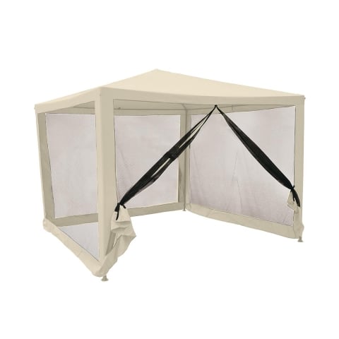 Gazebo idrorepellente con zanzariere 3x3m ferro ecrù Dakar Promotion
