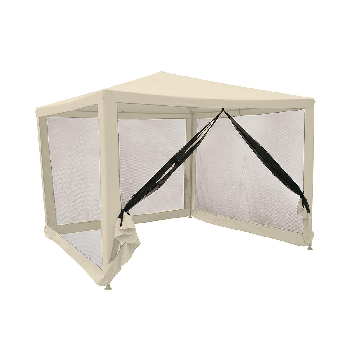 Gazebo idrorepellente con zanzariere 3x3m ferro ecrù Dakar Promotion Gazebo idrorepellente con zanzariere 3x3m ferro ecrù Dakar Promotion