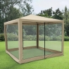Gazebo idrorepellente con zanzariere 3x3m ferro ecrù Dakar Vente