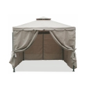 Gazebo idrorepellente 3x3m 4 tende laterali ferro tortora Tangeri Vente
