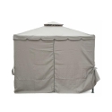 Gazebo idrorepellente 3x3m 4 tende laterali ferro tortora Tangeri Offre