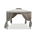 Gazebo idrorepellente 3x3m 4 tende laterali ferro tortora Tangeri Réductions
