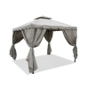 Tonnelle déperlante 3x3m 4 rideaux latéraux fer taupe Tangeri Promotion