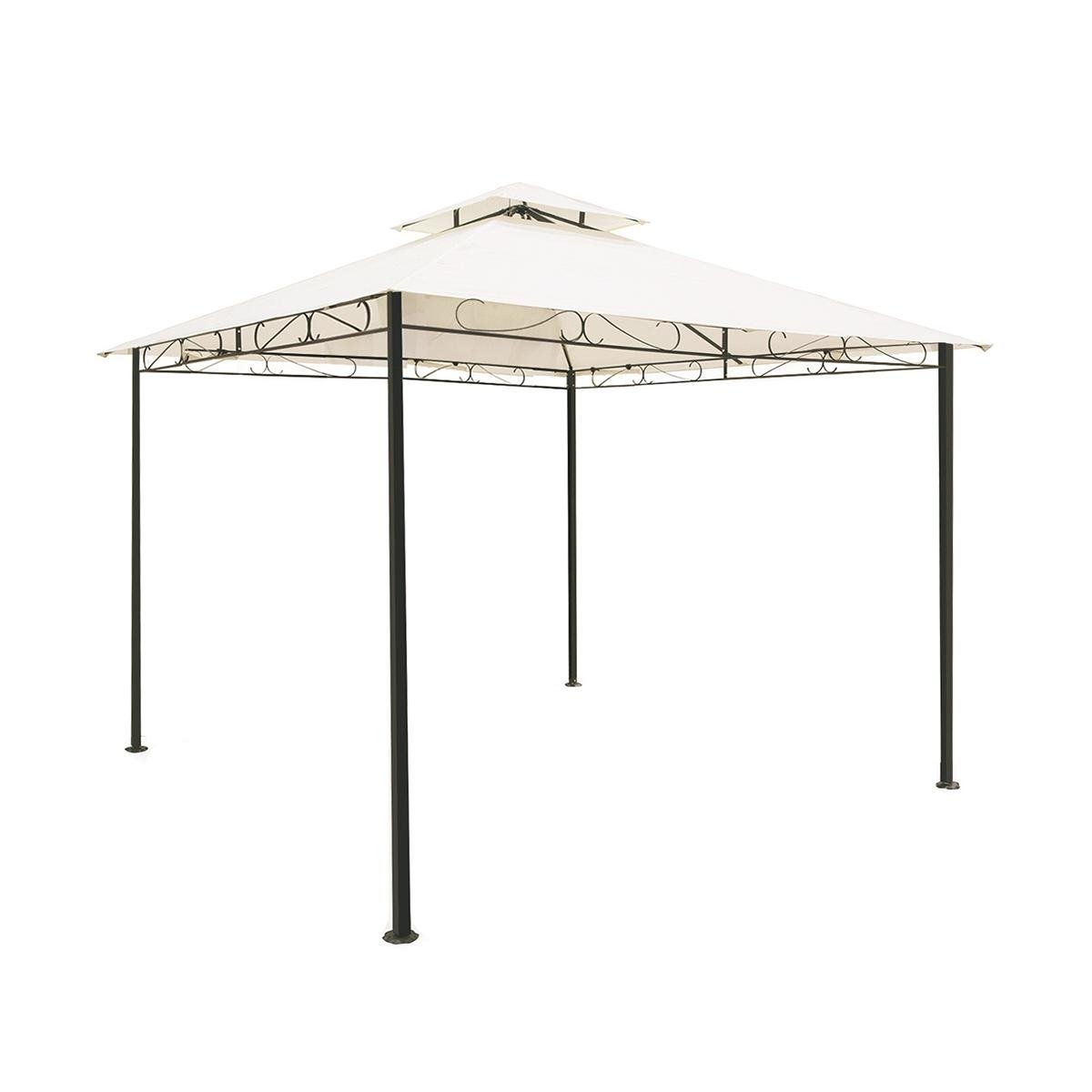 Tonnelle de jardin 3x3m avec toile polyester déperlante Sahara