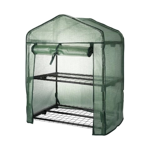 Serre de balcon pour plantes à 2 étagères avec housse de protection Lomea Promotion