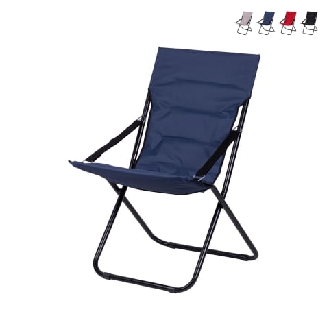 Chaise longue de jardin rembourrée avec accoudoirs pliable Panama Promotion