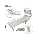 Chaise longue de jardin en aluminium avec pare-soleil Riccione 