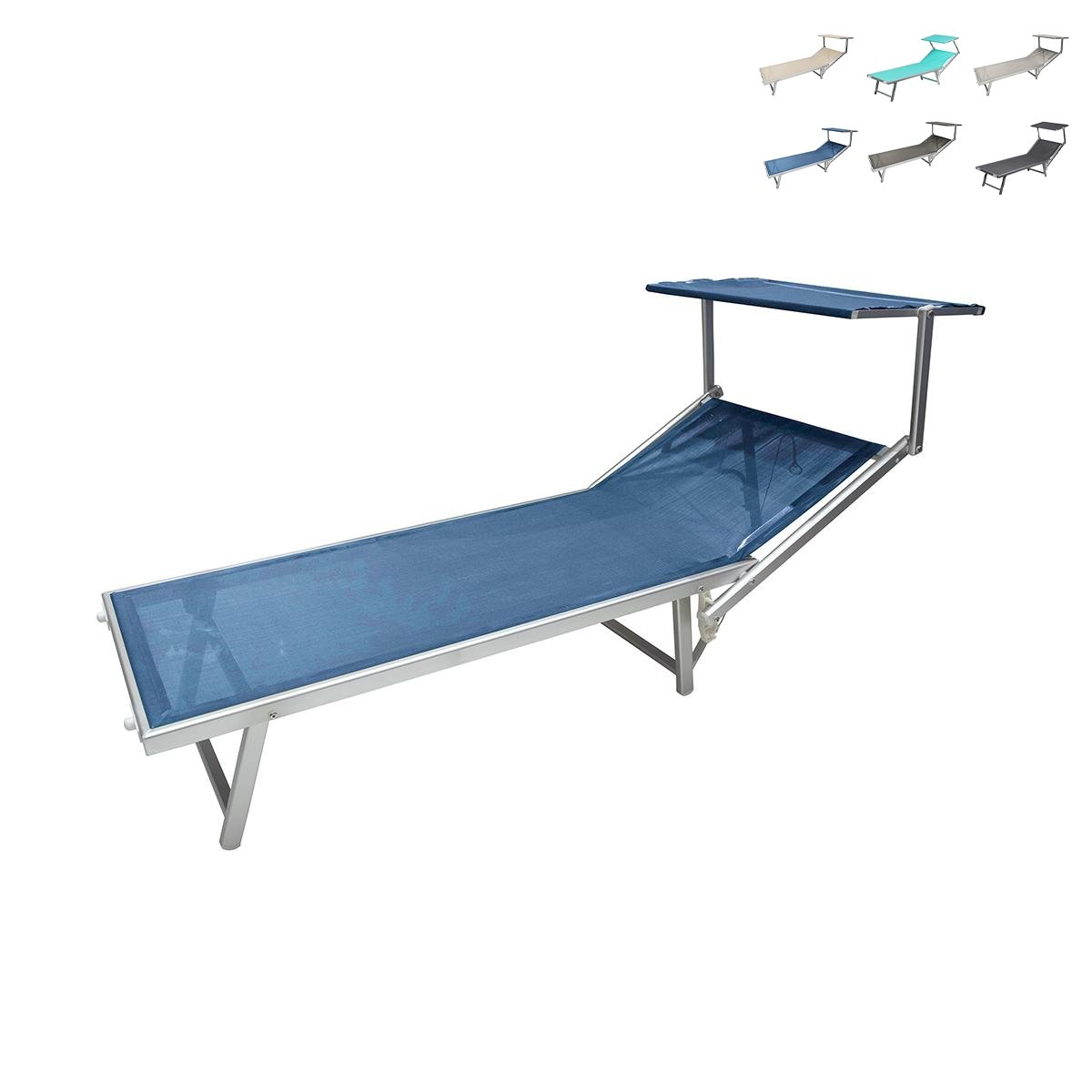 Chaise longue de jardin en aluminium avec pare-soleil Riccione Offre Chaise longue de jardin en aluminium avec pare-soleil Riccione Offre