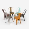lot de 20 chaises design industriel métal vintage shabby chic style steel old 