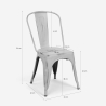 lot de 20 chaises design industriel métal vintage shabby chic style steel old 