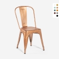 lot de 20 chaises design industriel métal vintage shabby chic style steel old Promotion
