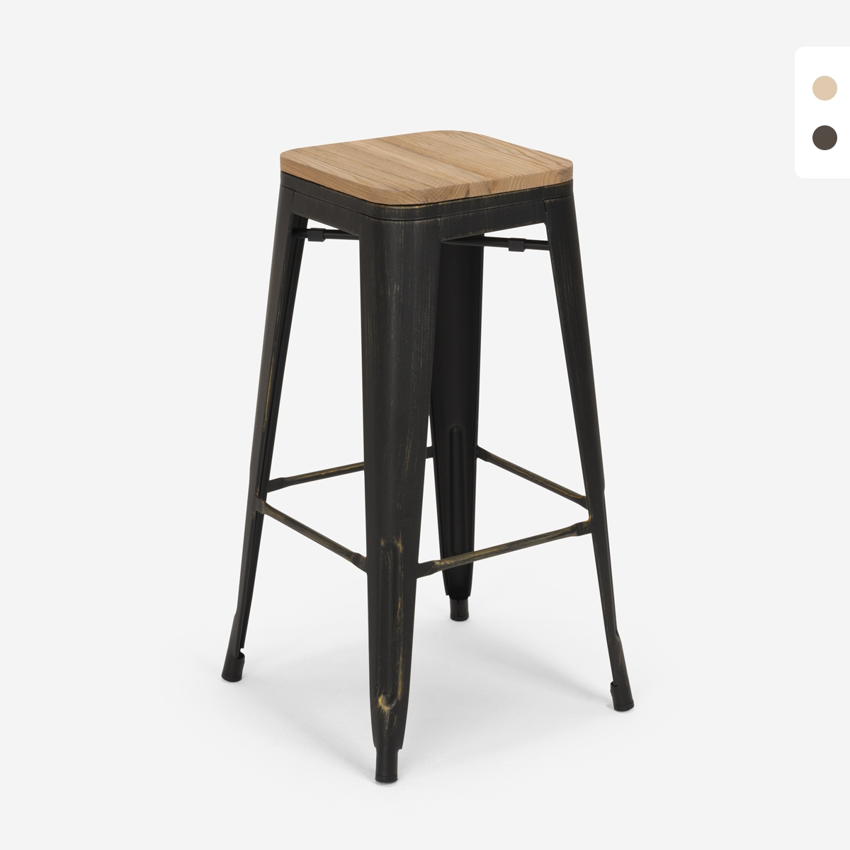 tabouret de bar et cuisine design métal bois style industriel style brush up Promotion