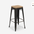 tabouret de bar et cuisine design métal bois style industriel style brush up Promotion