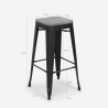 tabouret de bar et cuisine design métal bois style industriel style brush up 