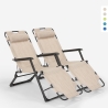2 chaises longues de plage et jardin pliants multi-positions Emily Lux Zero Gravity Dimensions