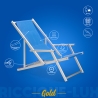2 chaises de plage pliantes avec accoudoirs en aluminium Riccione Gold Lux 