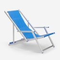 2 chaises de plage pliantes avec accoudoirs en aluminium Riccione Gold Lux 