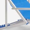 2 chaises de plage pliantes avec accoudoirs en aluminium Riccione Gold Lux 