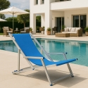 2 chaises de plage pliantes avec accoudoirs en aluminium Riccione Gold Lux Remises