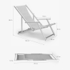 2 chaises de plage pliantes avec accoudoirs en aluminium Riccione Gold Lux 