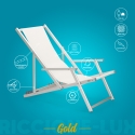 4 chaises de plage pliantes mer accoudoirs aluminium Riccione Gold Lux 
