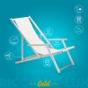 4 chaises de plage pliantes mer accoudoirs aluminium Riccione Gold Lux 