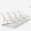 4 chaises de plage pliantes mer accoudoirs aluminium Riccione Gold Lux Promotion